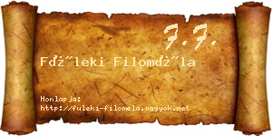 Füleki Filoméla névjegykártya